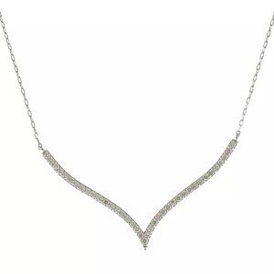 new Necklace K18 white gold diamond 0.23ct Gentle V-shape